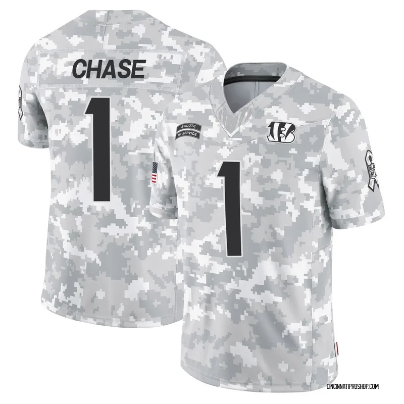 Arctic Camo Men's Ja'Marr Chase Cincinnati Bengals Limited 2024 Salute to Service Jersey