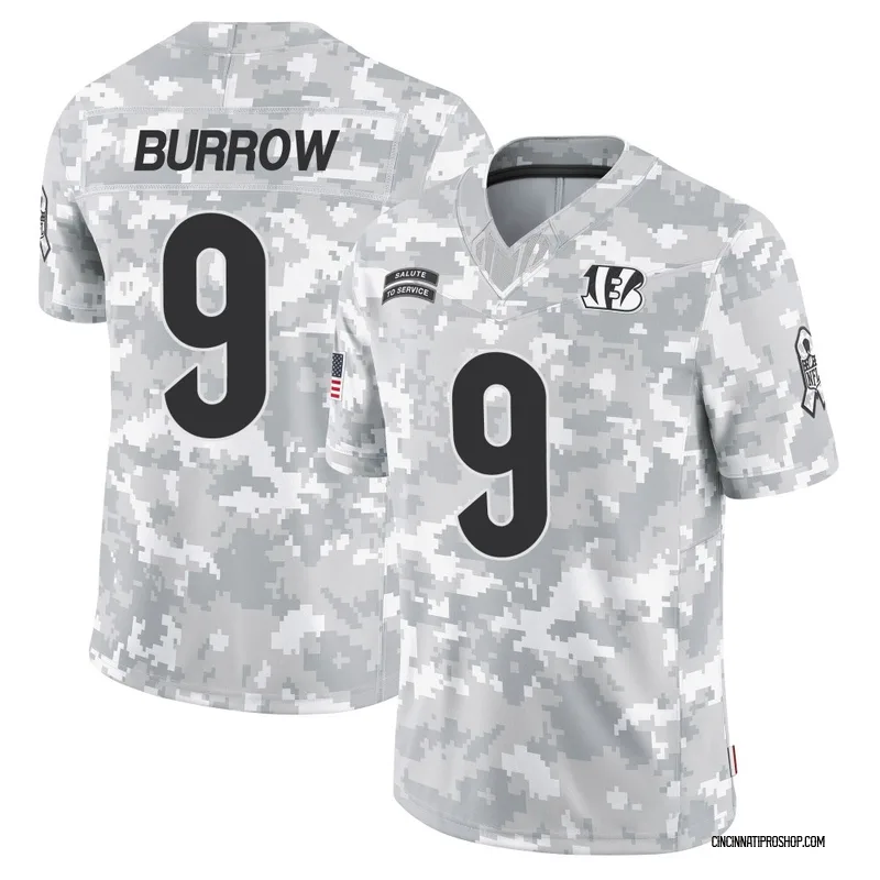 Arctic Camo Youth Joe Burrow Cincinnati Bengals Limited 2024 Salute to Service Jersey