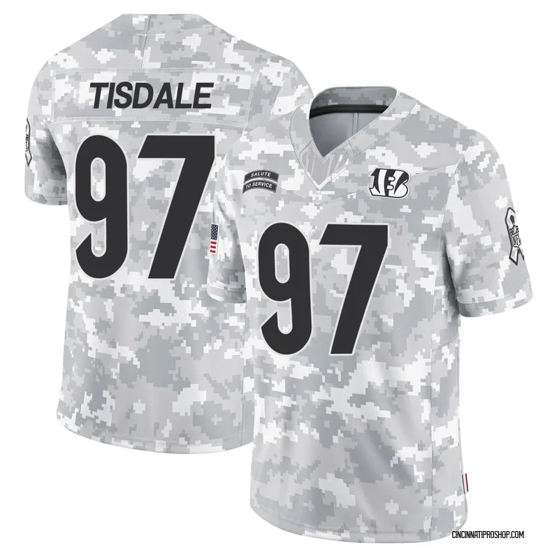 Arctic Camo Youth Tariqious Tisdale Cincinnati Bengals Limited 2024 Salute to Service Jersey