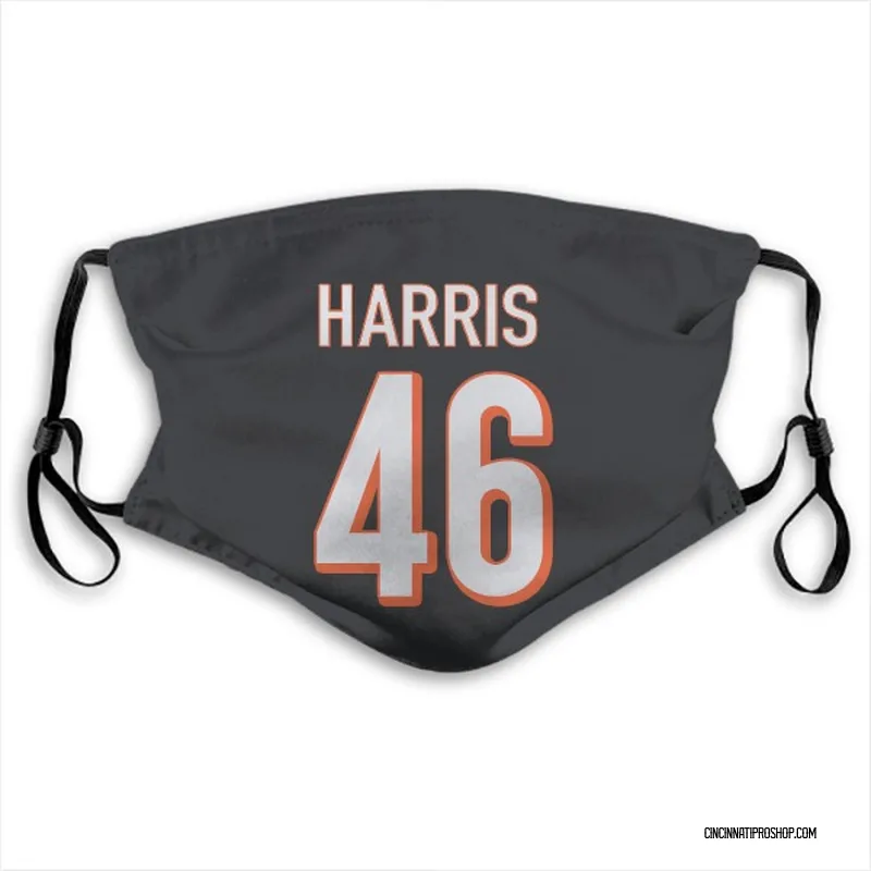 Black Clark Harris Cincinnati Bengals Washable & Reusable Face Mask With PM2.5 Filter