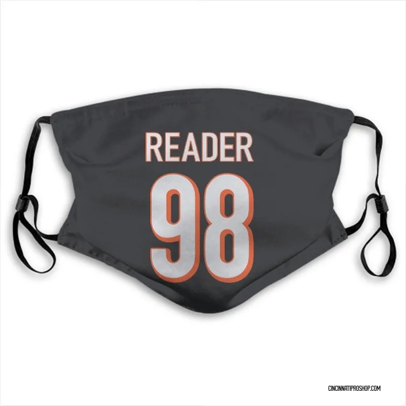 Black D.J. Reader Cincinnati Bengals Washable & Reusable Face Mask With PM2.5 Filter