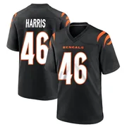 Black Men's Clark Harris Cincinnati Bengals Game Team Color Jersey