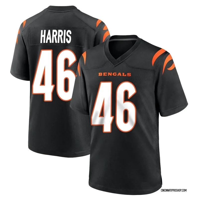 Black Men's Clark Harris Cincinnati Bengals Game Team Color Jersey
