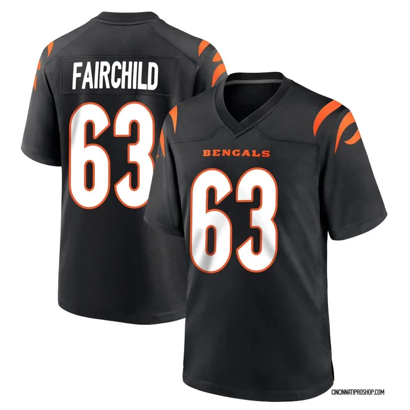 Black Men's Dylan Fairchild Cincinnati Bengals Game Team Color Jersey