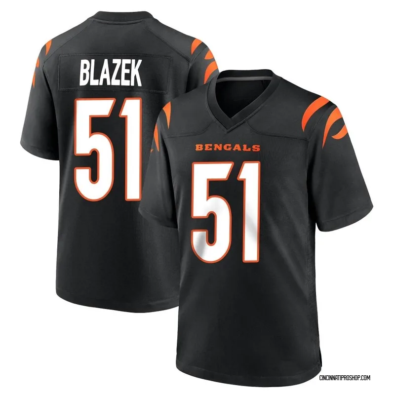 Black Men's Justin Blazek Cincinnati Bengals Game Team Color Jersey