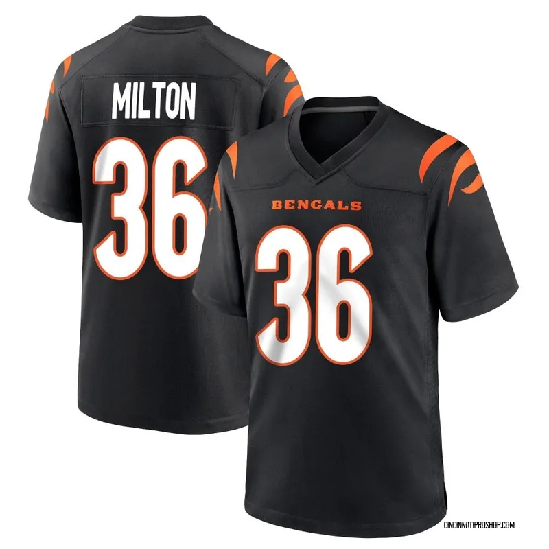Black Men's Kendall Milton Cincinnati Bengals Game Team Color Jersey