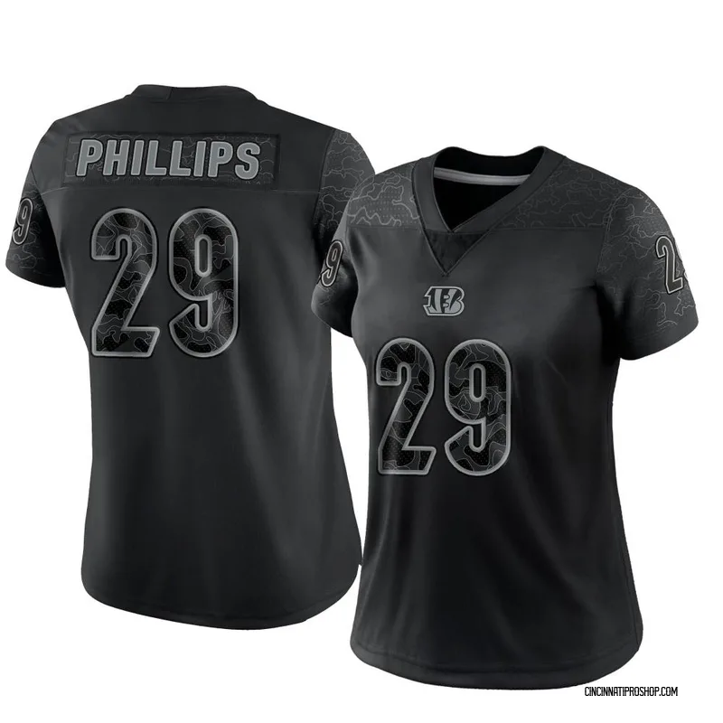 Black Women's Antonio Phillips Cincinnati Bengals Limited Reflective Jersey