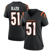 Black Women's Justin Blazek Cincinnati Bengals Game Team Color Jersey