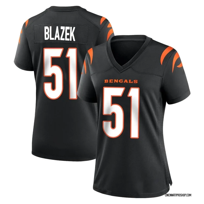 Black Women's Justin Blazek Cincinnati Bengals Game Team Color Jersey