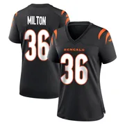 Black Women's Kendall Milton Cincinnati Bengals Game Team Color Jersey