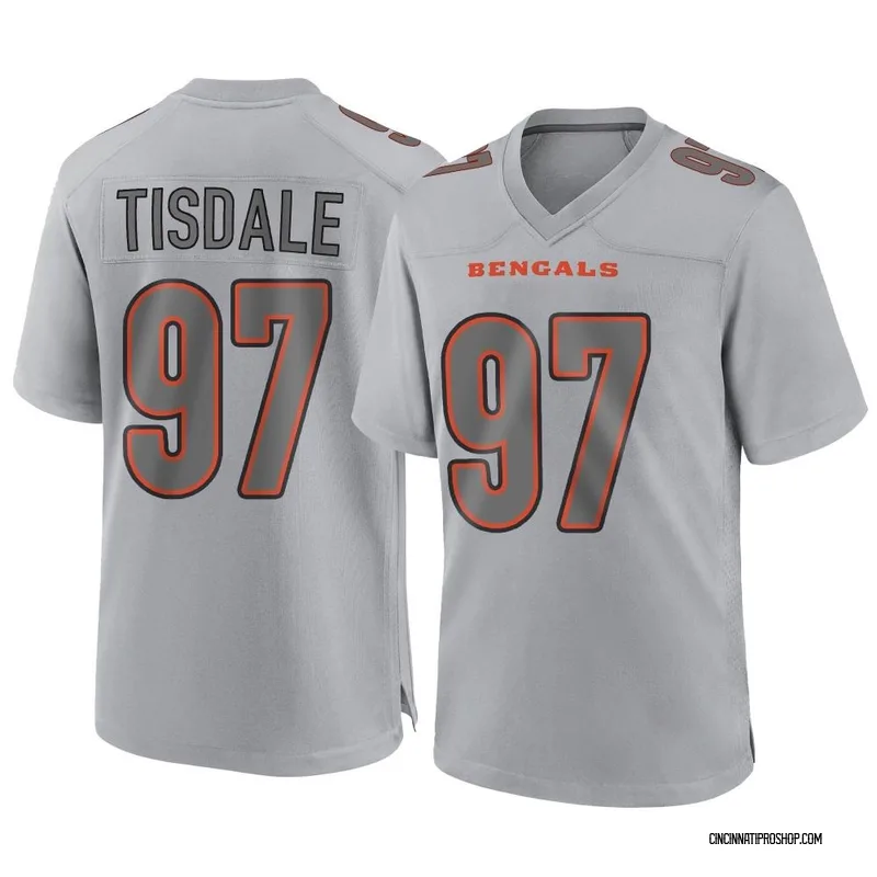 Gray Men's Tariqious Tisdale Cincinnati Bengals Game Atmosphere Fashion Jersey