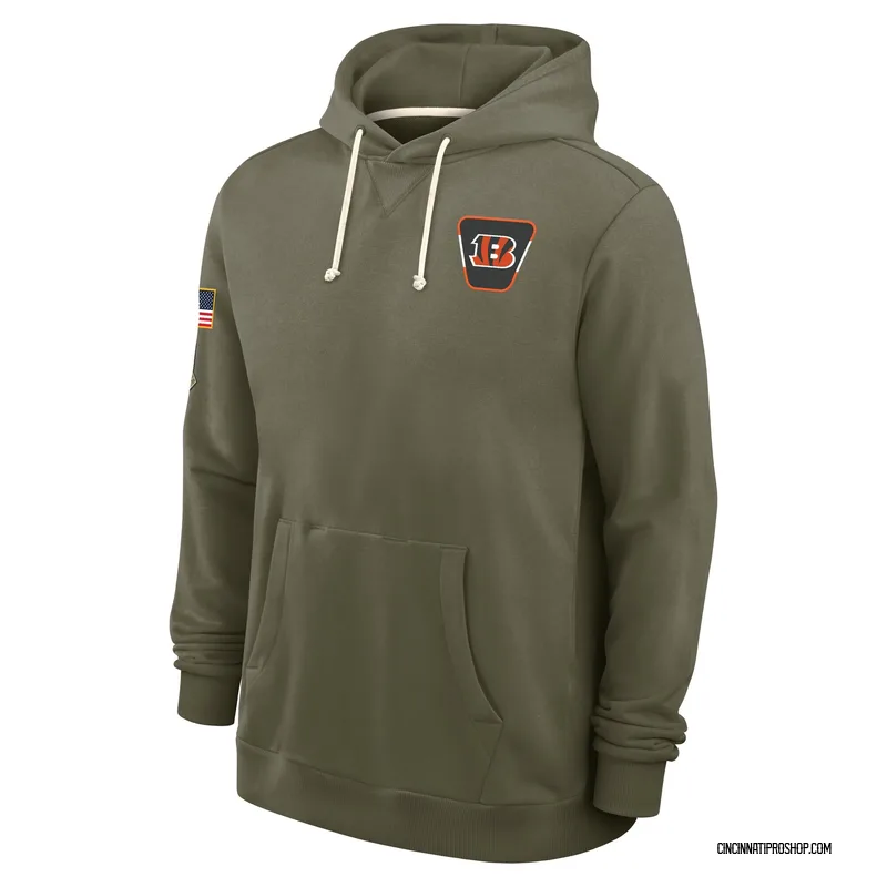 Olive Men's Cincinnati Bengals 2025 Salute to Service Sideline Hoodie