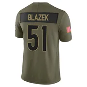 Olive Men's Justin Blazek Cincinnati Bengals Limited 2025 Salute to Service Jersey