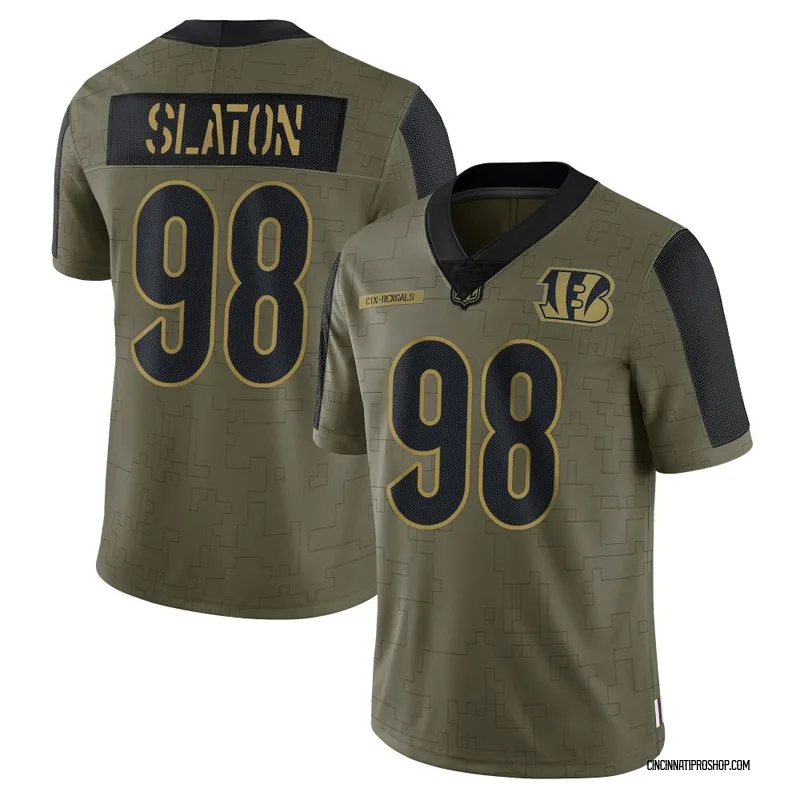 Olive Men's T.J. Slaton Cincinnati Bengals Limited 2021 Salute To Service Jersey
