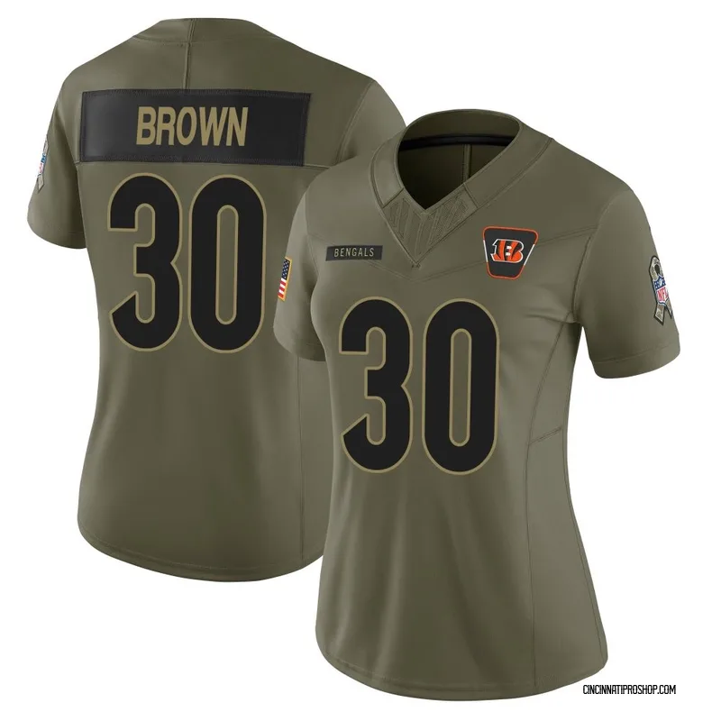 Olive Women's Chase Brown Cincinnati Bengals Limited 2025 Salute to Service Jersey