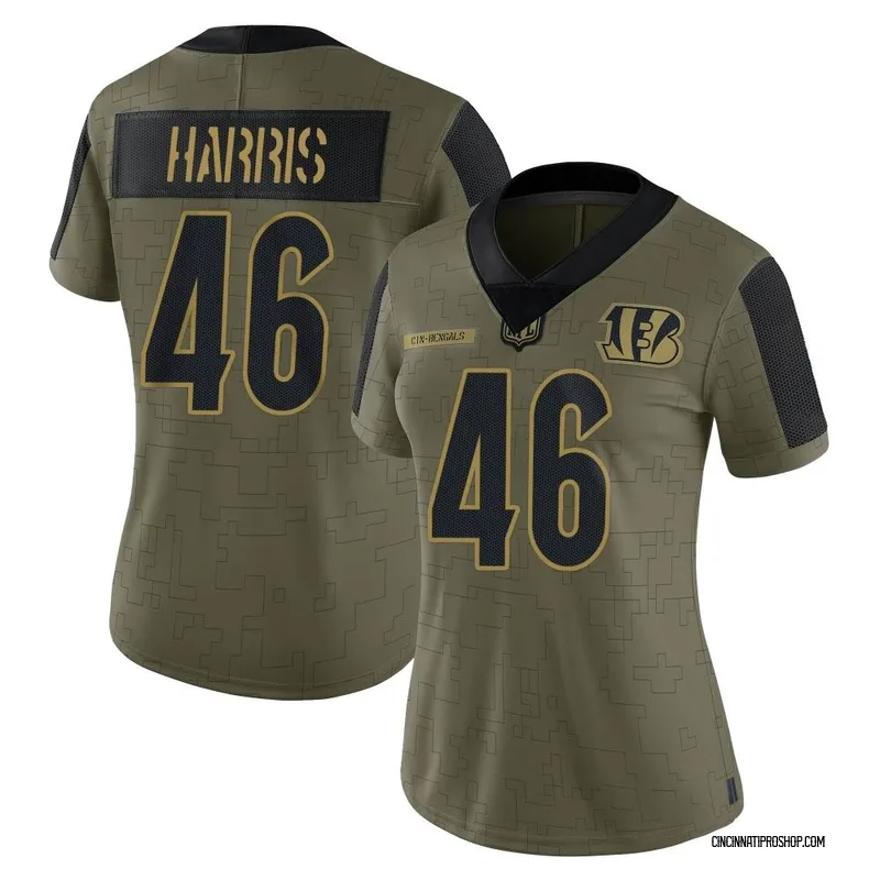 Olive Women's Clark Harris Cincinnati Bengals Limited 2021 Salute To Service Jersey