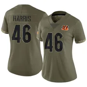 Olive Women's Clark Harris Cincinnati Bengals Limited 2022 Salute To Service Jersey