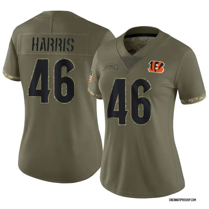 Olive Women's Clark Harris Cincinnati Bengals Limited 2022 Salute To Service Jersey