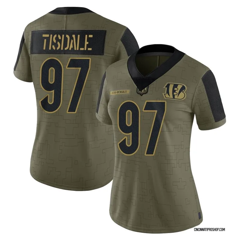Olive Women's Tariqious Tisdale Cincinnati Bengals Limited 2021 Salute To Service Jersey