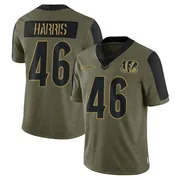 Olive Youth Clark Harris Cincinnati Bengals Limited 2021 Salute To Service Jersey