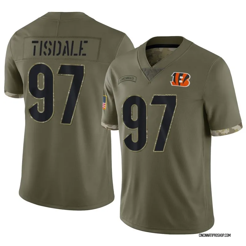 Olive Youth Tariqious Tisdale Cincinnati Bengals Limited 2022 Salute To Service Jersey