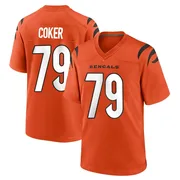 Orange Men's Andrew Coker Cincinnati Bengals Game Jersey