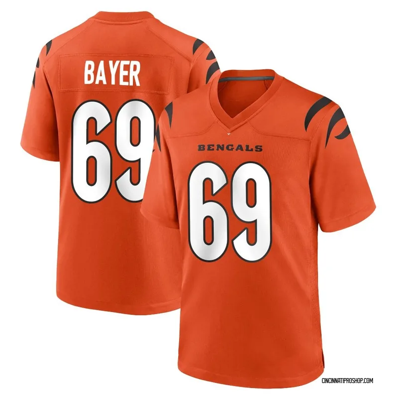 Orange Men's Jacob Bayer Cincinnati Bengals Game Jersey