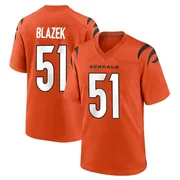 Orange Men's Justin Blazek Cincinnati Bengals Game Jersey