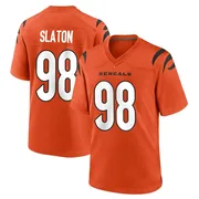 Orange Men's T.J. Slaton Cincinnati Bengals Game Jersey