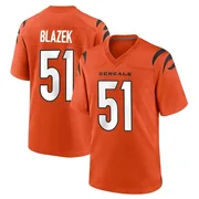 Orange Youth Justin Blazek Cincinnati Bengals Game Jersey