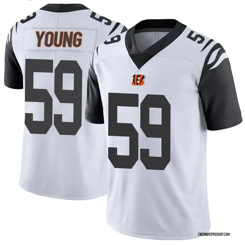 White Men's Craig Young Cincinnati Bengals Limited Color Rush Vapor Untouchable Jersey