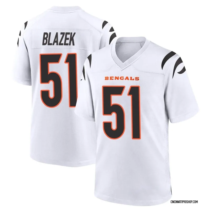 White Men's Justin Blazek Cincinnati Bengals Game Jersey