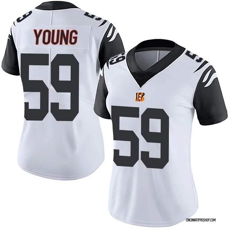 White Women's Craig Young Cincinnati Bengals Limited Color Rush Vapor Untouchable Jersey