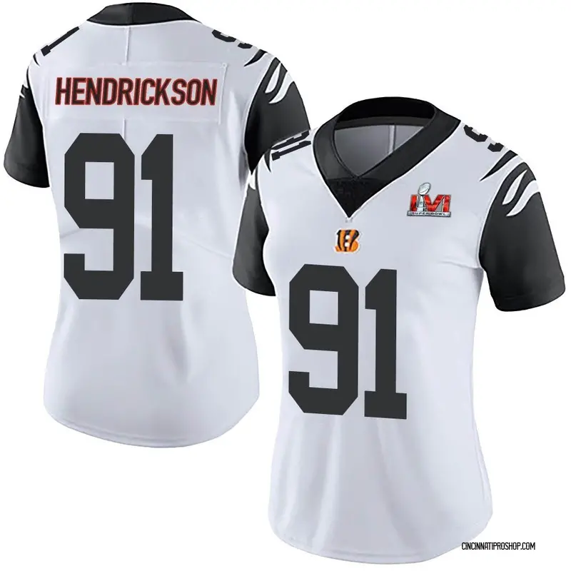 White Women's Trey Hendrickson Cincinnati Bengals Limited Color Rush Vapor  Untouchable Super Bowl LVI Bound Jersey