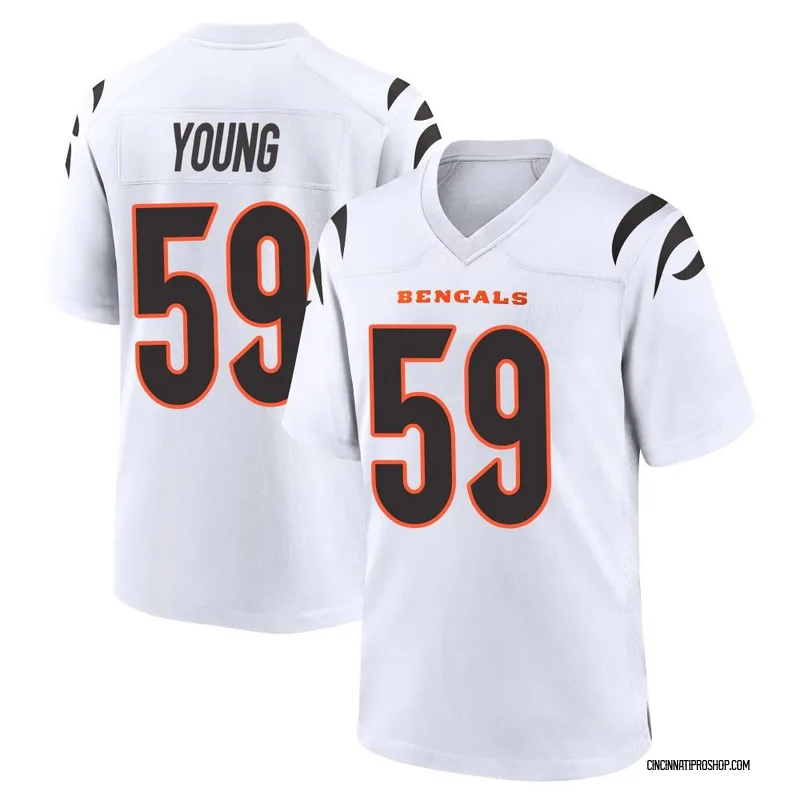 White Youth Craig Young Cincinnati Bengals Game Jersey