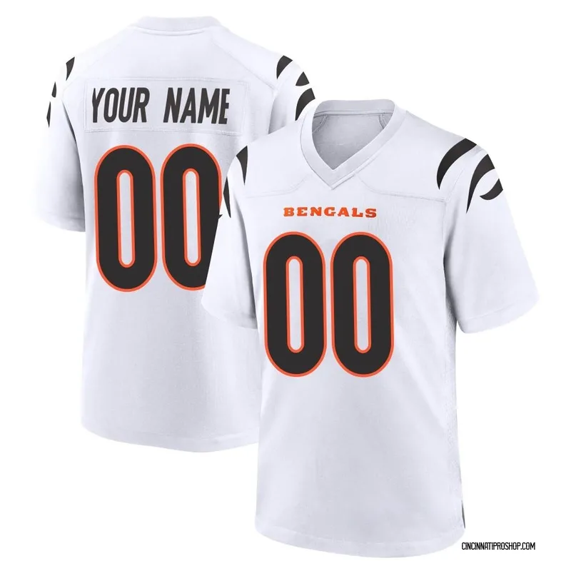 White Youth Custom Cincinnati Bengals Game Jersey